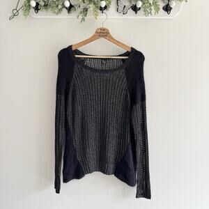 Eileen Fisher The Fisher Project Large Alpaca Blend Metallic Knit Sweater K7010